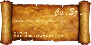 Császka Szilvia névjegykártya
