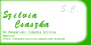 szilvia csaszka business card